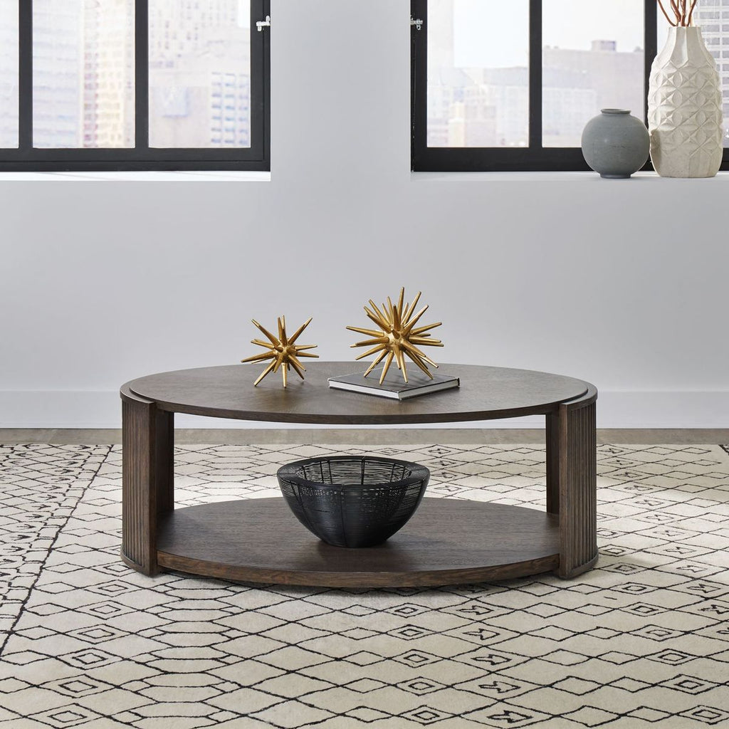 Liberty Furniture City View Oval Cocktail Table in Coffee Bean image