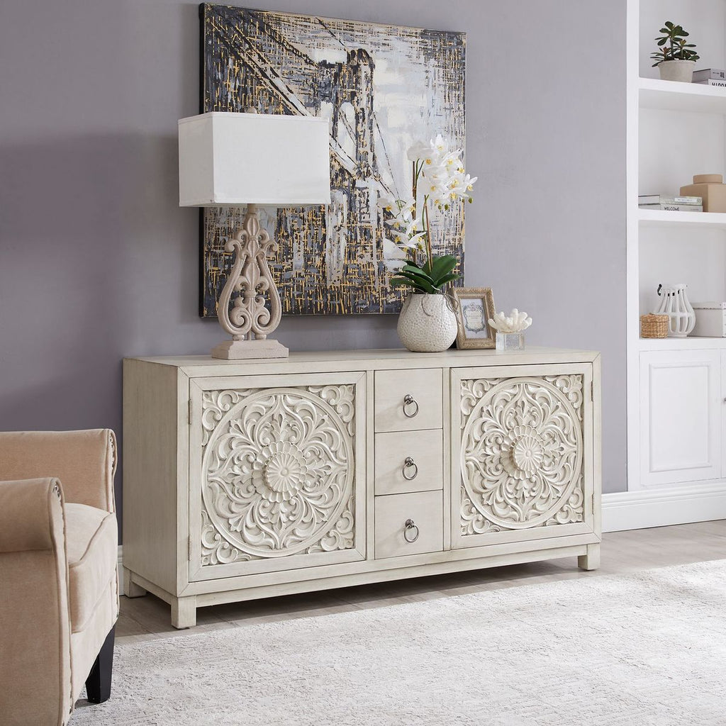 Liberty Furniture Sundance 2 Door 3 Drawer Accent Cabinet in Antique Linen image