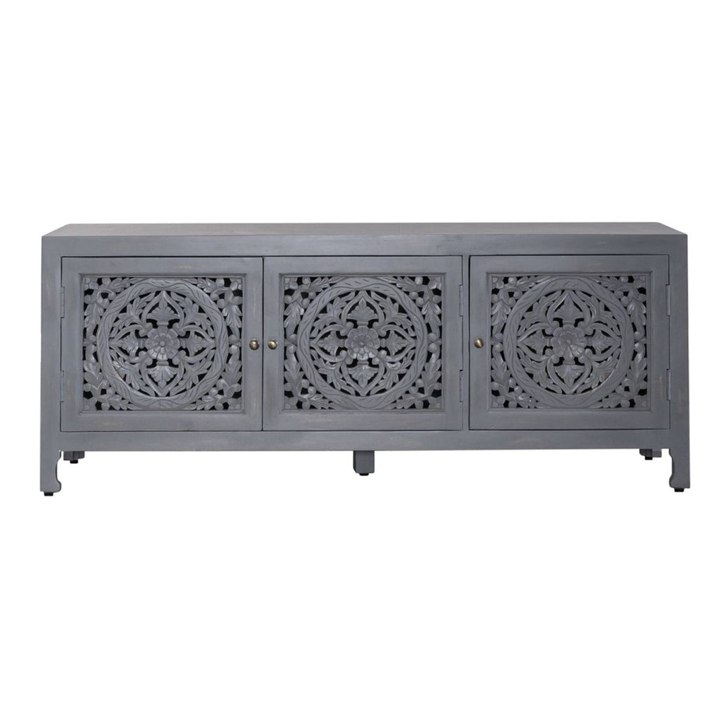Liberty Furniture Marisol 65 Inch 3 Door Accent TV Stand in Weathered Honey and Soft Wash Gray image