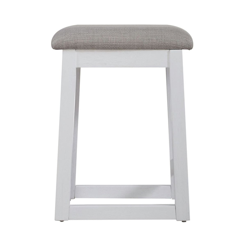 Liberty Furniture Palmetto Heights Upholstered Swivel Stool in Shell White & Driftwood image