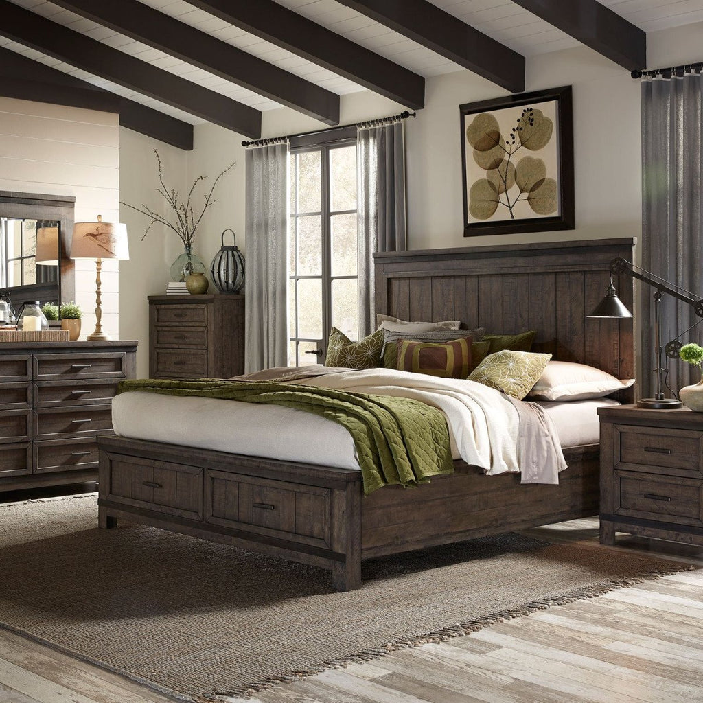 Liberty Thornwood Hills King Storage Bed in Rock Beaten Gray 759-BR-KSB image